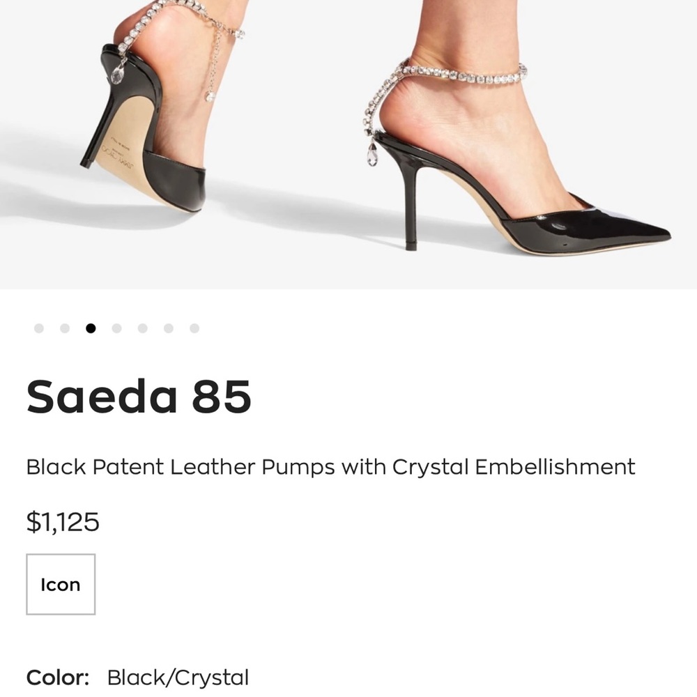 New Jimmy Choo shoes in black and crystal strap. Size 8